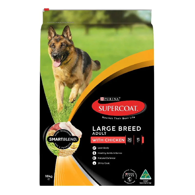  -High-fiber dog foodSupercoat Large Breed Chicken Adult Dry Dog Food 18kg
