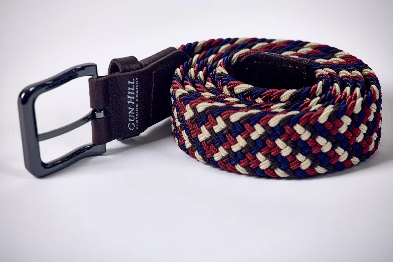  -Non-contact cat thermometerGun Hill Mens Woven Elasticated Belt - Navy/Brown/White