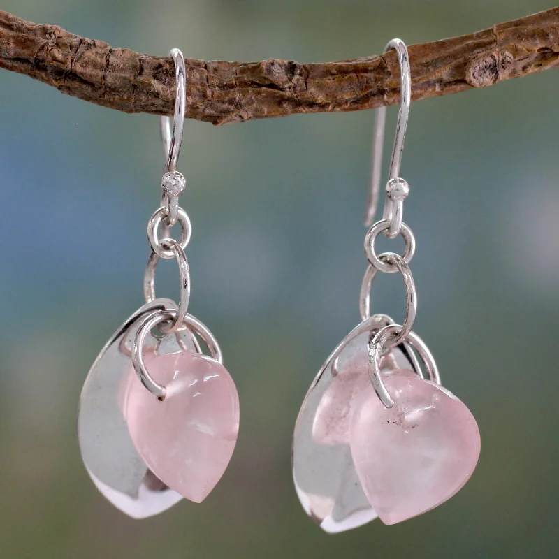 - Car dog seat beltGlistening Dew Fair Trade Jewelry Sterling Silver Earrings with Rose Quartz - Car dog seat beltGlistening Dew Fair Trade Jewelry Sterling Silver Earrings with Rose Quartz