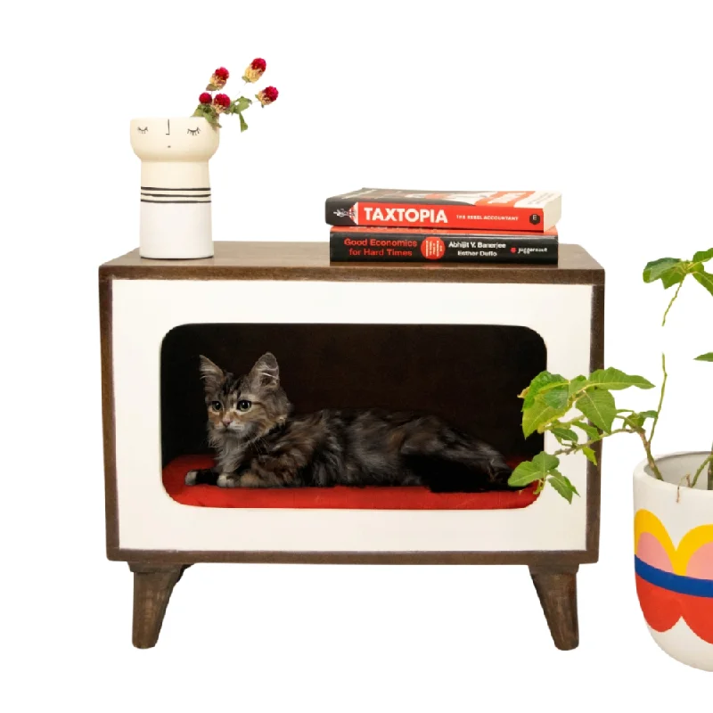 - Pet smart GPS locatorFurryLiving Telly Side Table with Cushion for Small Dogs and Cats (Dark Brown/Red Cushion) - Pet smart GPS locatorFurryLiving Telly Side Table with Cushion for Small Dogs and Cats (Dark Brown/Red Cushion)