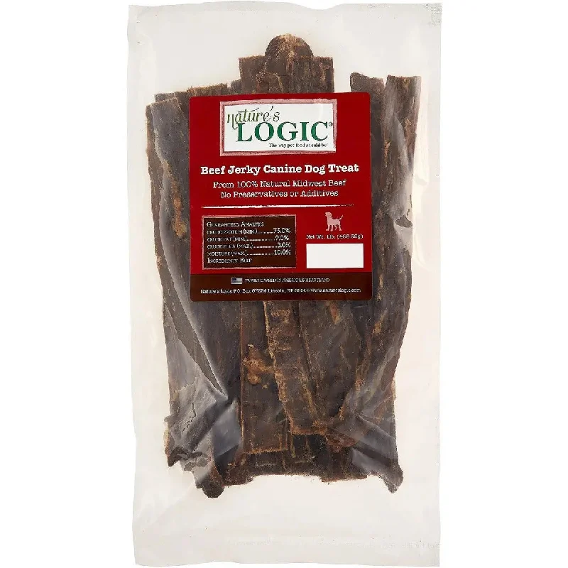 - Winter warm clothes for short-haired dogsNature’s Logic Beef Jerky Canine Dog Treat 1 lb. Bag
