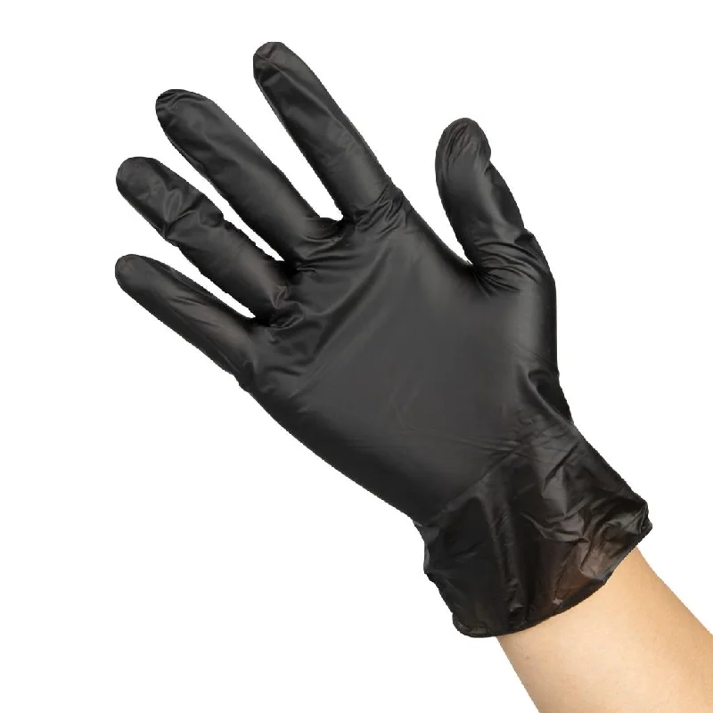 ---Hygiplas Vinyl Black Powder Free Glove M - pack 100