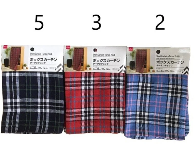 - Cat hair ball removal and hair removal creamShort Curtain -Tartan Plaid - 45Cm X 88Cm - 17.7In X 34.6In-