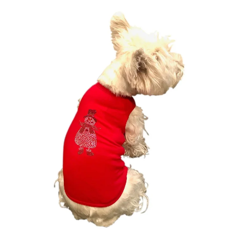 Pet fashion clothesSnowman Christmas Dog Tank Red