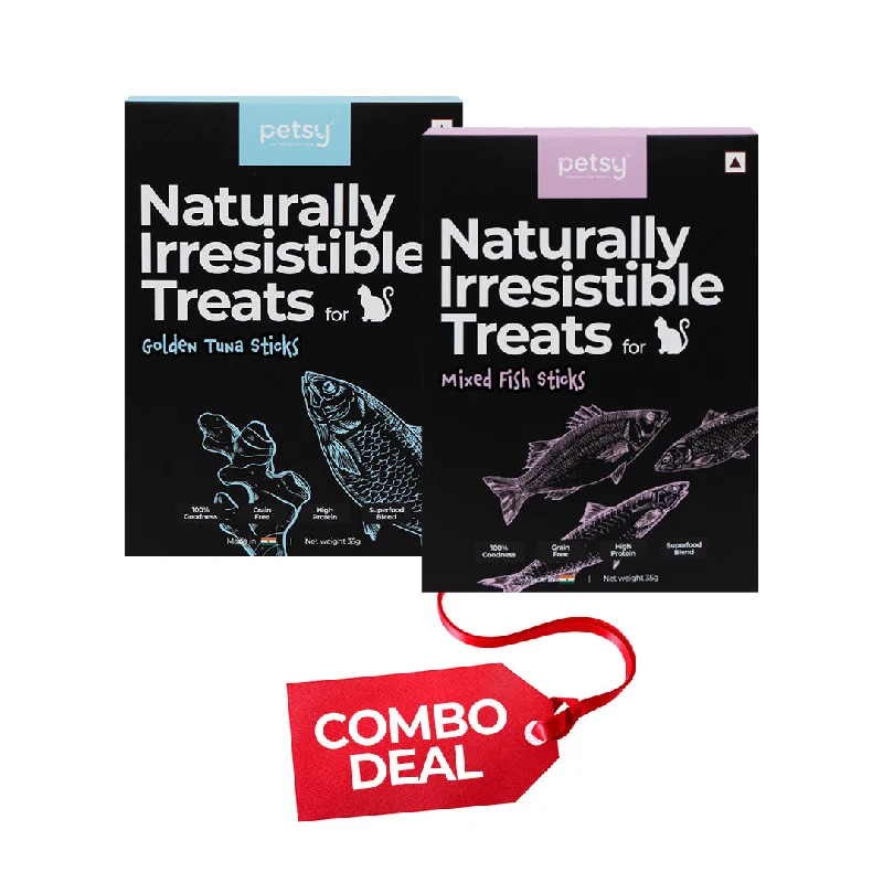 . **Brand-Related** Petsy Naturally Irresistible Cat Treats - Combo Pack (2 Flavours) . **Brand-Related** Petsy Naturally Irresistible Cat Treats - Combo Pack (2 Flavours)