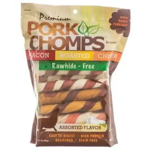- Cat stress soothing sprayPork Chomps Premium Assorted Pork Twistz - Bacon, Roasted & Chicken Flavors
