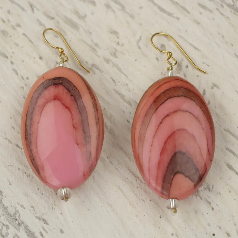 - Air box TSA certified check-inRustic Love in Pink Hand Crafted Upcycled Plastic Dangle Earrings in Pink
