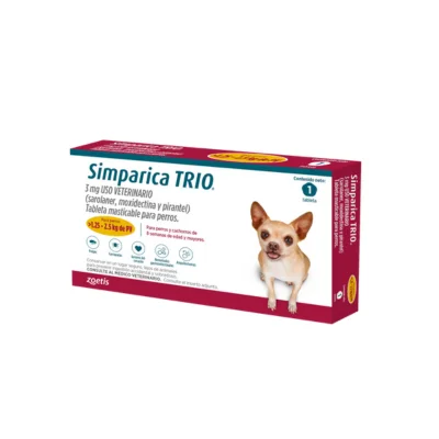 - Automatic induction pet water dispenserSimparica Trio x 1 Tab 1.25-2.5Kg Dorado