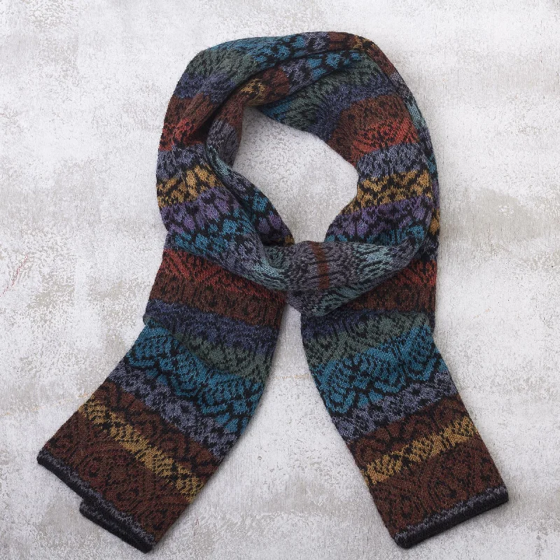 -Non-contact cat thermometerEarth and Sky Muted Multicolor Alpaca Knit Scarf from Peru -Non-contact cat thermometerEarth and Sky Muted Multicolor Alpaca Knit Scarf from Peru