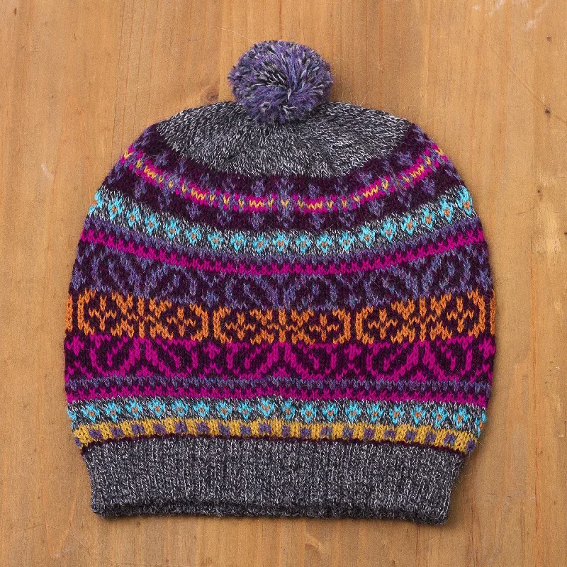 - Foldable and portable cat bagInca Melange Multicolored 100% Alpaca Knit Hat