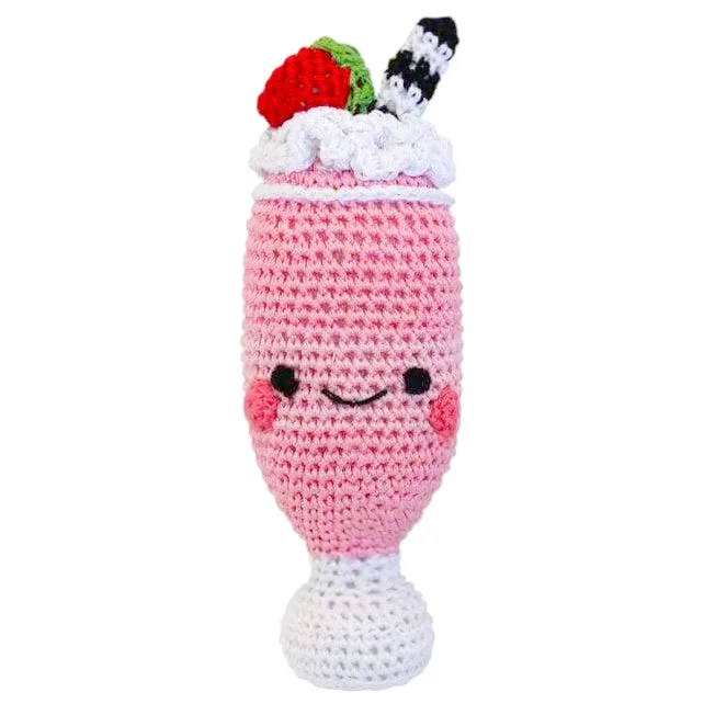 Pet walking leash setCrochet Strawberry Milkshake Dog Toy