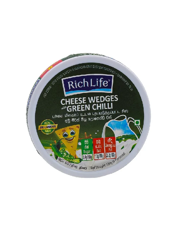 ---RICHLIFE Cheese Wedges Green Chilli, 120g