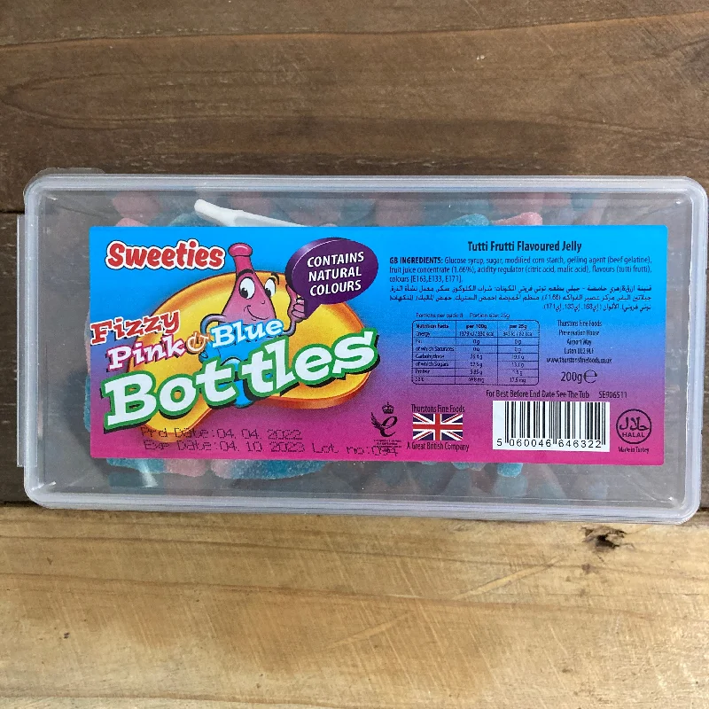  -Explosion-proof leash FOR LARGE dogsSweeties Fizzy Pink & Blue Bottles Tub 200g