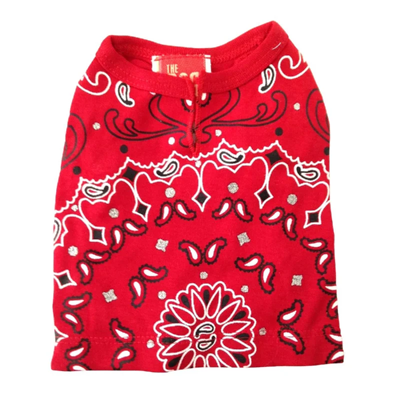 Pet sun protection clothesBandana Print Dog Tee Red