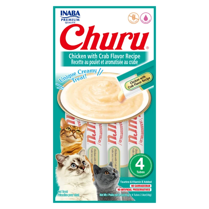  . **Special Needs**  Churu Creamy Cat Treats - Chicken with Crab (4 sticks x 14g)