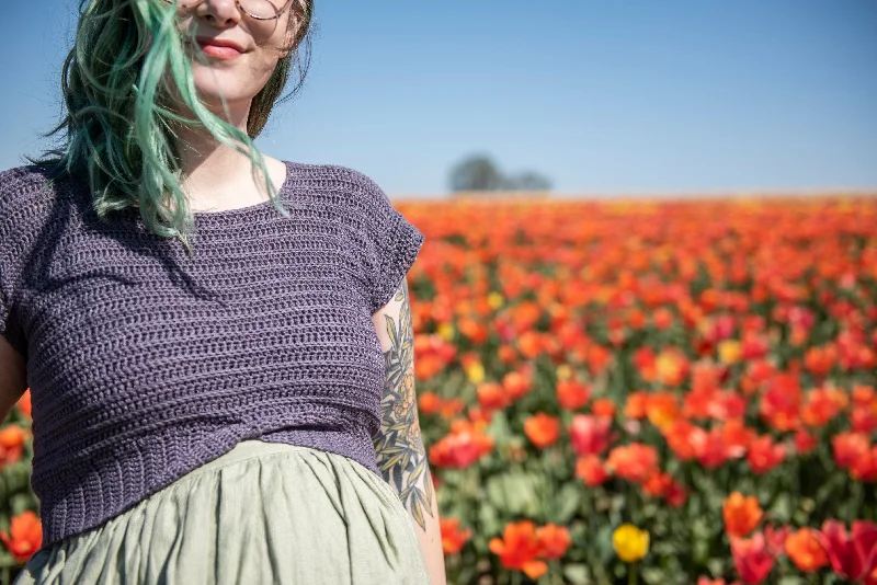 - Deodorizing cat litter tofu litterChickadee Crop Tee (Crochet)