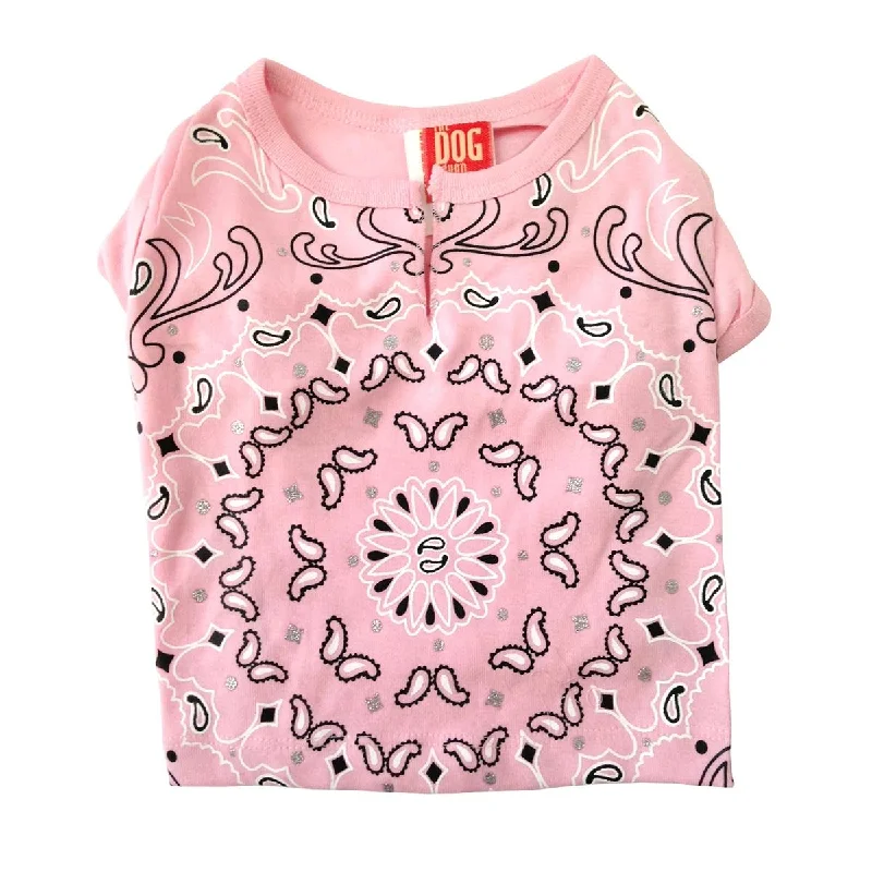 Pet winter warm clothesBandana Print Dog Tee Light Pink