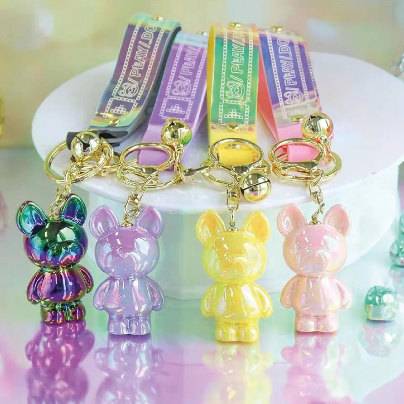 . **Dog snack bag is portable**Mima Shiny Pastel Bear Keyring