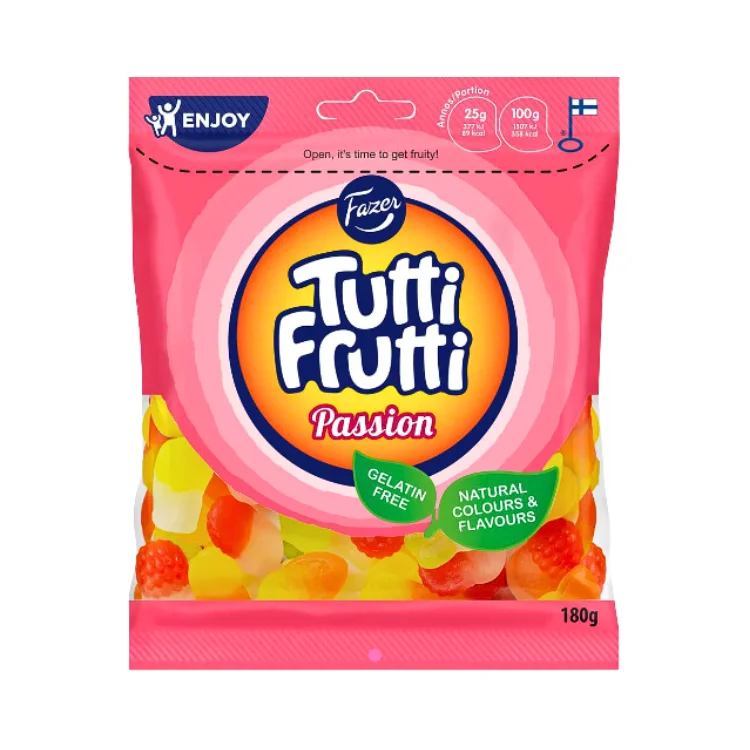 - Foldable and portable cat bagFazer Tutti Frutti Passion Gummies - 180g