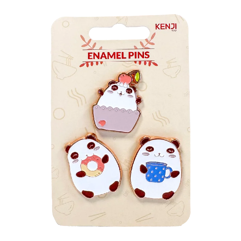  . **Pet food bowl is anti-slip design**Metal Pin Badge 3pcs -Party Panda