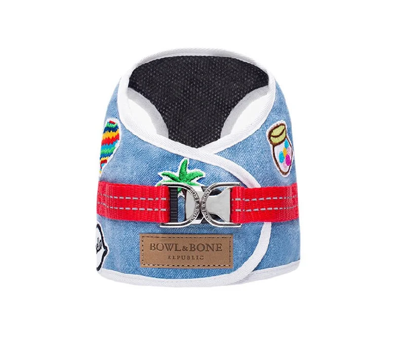 - Organic cotton dog bibsBowl and Bone Blue Denim Dog Harness