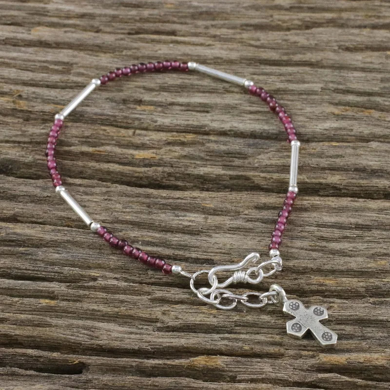 - Car dog seat beltKaren Faith Garnet and Karen Silver Cross Bracelet from Thailand