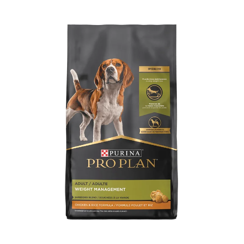 - Gastrointestinal conditioning dog foodPro Plan Shredded Chicken & Rice Weight Management Dry Dog Food