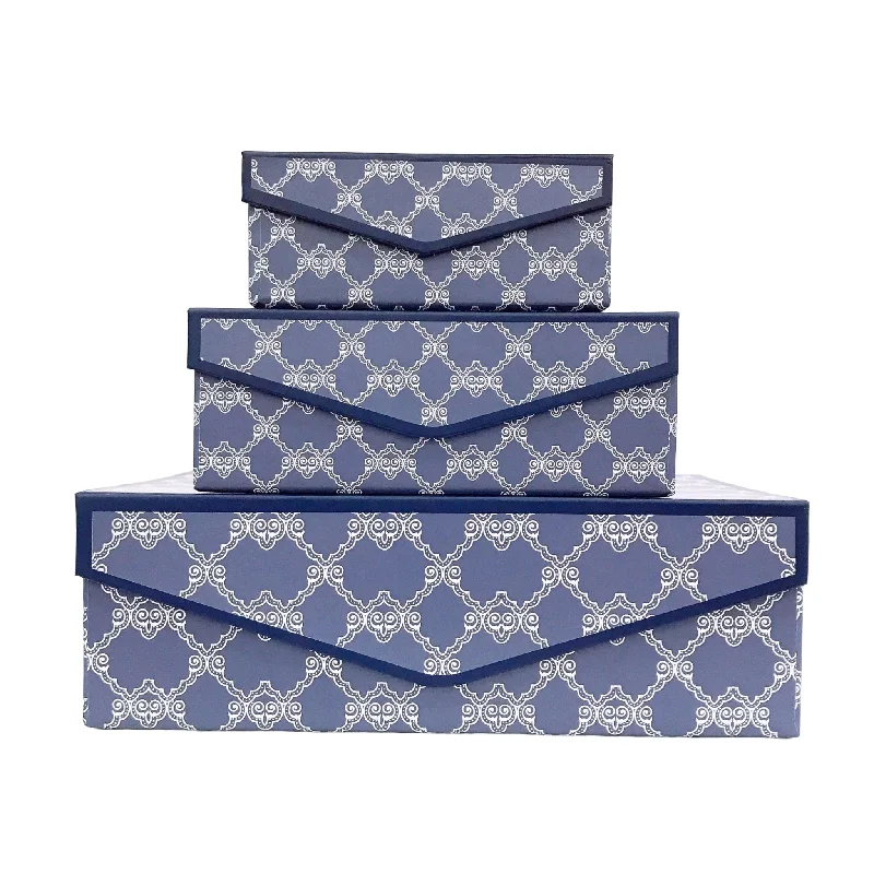 - Postoperative pet anti-licking Elizabethan collarPaper Box With Lid -4 Sizes - Rectangular - Elegant Navy-