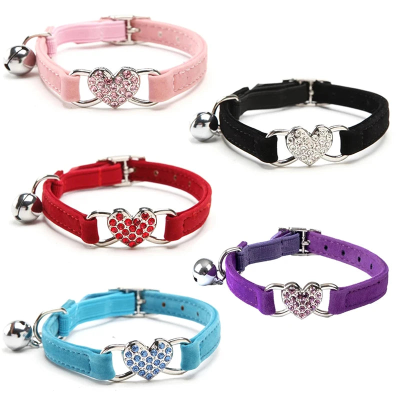 - Pet vitamin complex nutrition tabletsHeart Charm And Bell Cat Collar Safety Elastic Adjustable With Soft Velvet Material 8 Colors Pet Product Small Dog Collar New