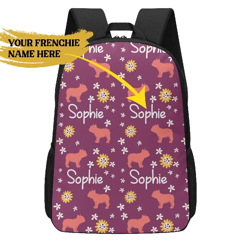 - Cat stress soothing spray17 Inch School Backpack with Custom French Bulldog Name