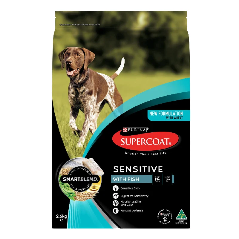 - Dog food nutritional analysisSupercoat Sensitive Fish Adult Dry Dog Food