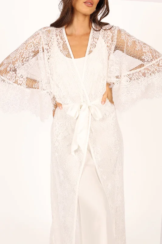 - ​​Pet toys under    yuanNephele Lace Bridal Robe - Ivory