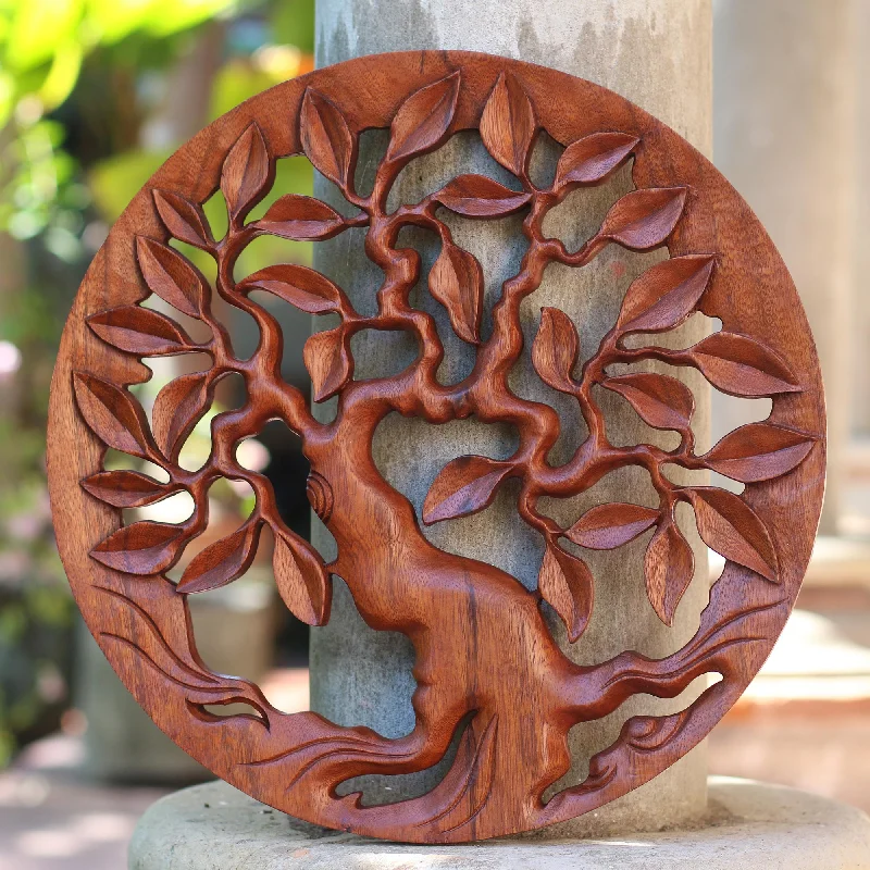 - Organic cotton dog bibsVenerable Tree Hand Carved Balinese Relief Panel of the Tree of Life - Organic cotton dog bibsVenerable Tree Hand Carved Balinese Relief Panel of the Tree of Life