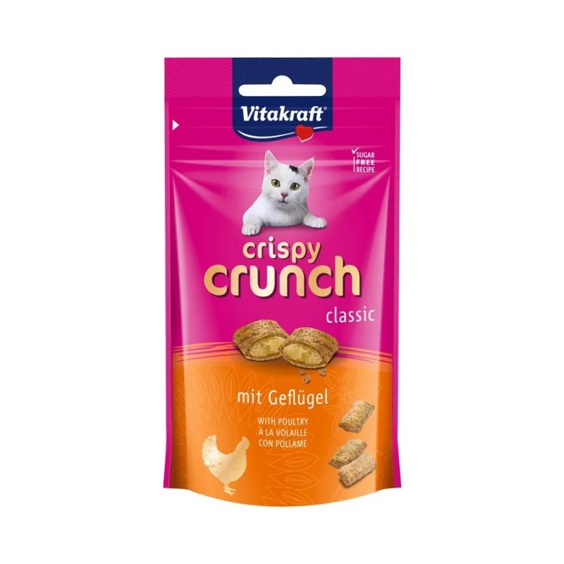    - High-fiber cat food  Vitakraft Crispy Crunch Classic Poultry Cat Treat