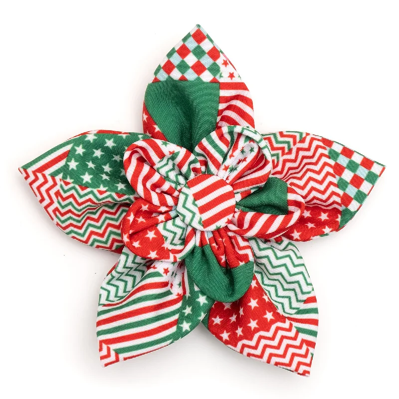 Pet custom clothesAmericana Holiday Dog Collar Flower