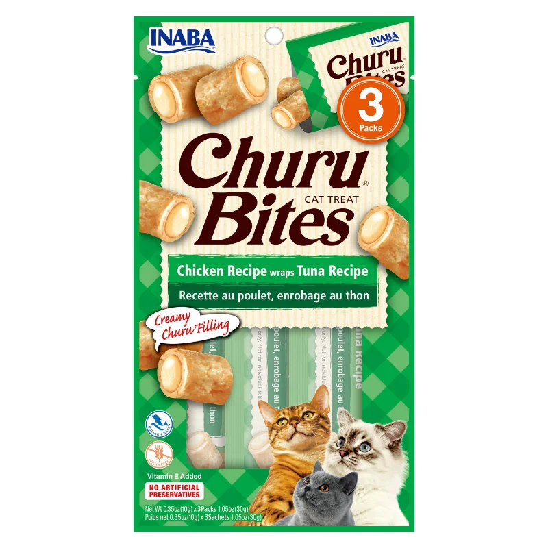    - Hairball control cat food  Churu Cat Treats Bites - Chicken Wraps With Tuna Recipe (3 packs x 10g)