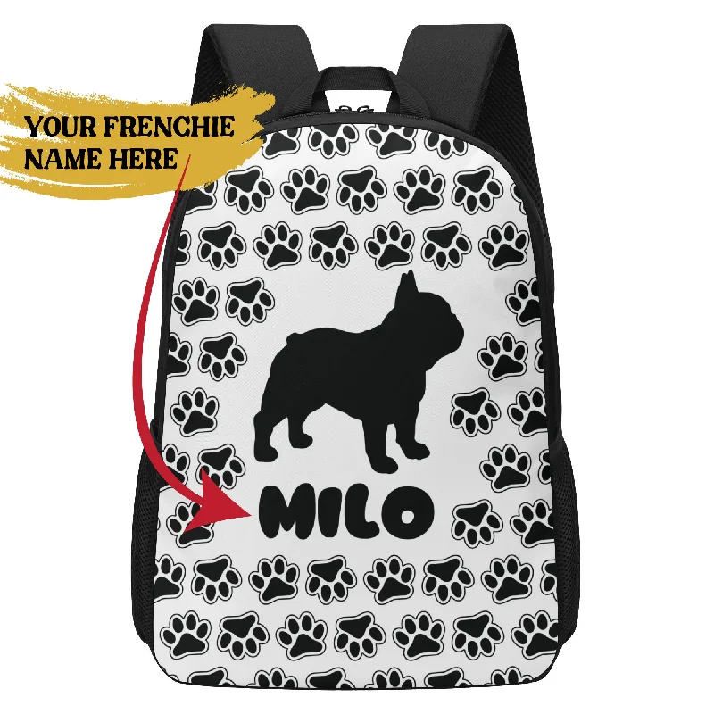- Pet monitor with camera17 Inch School Backpack with Custom French Bulldog Name