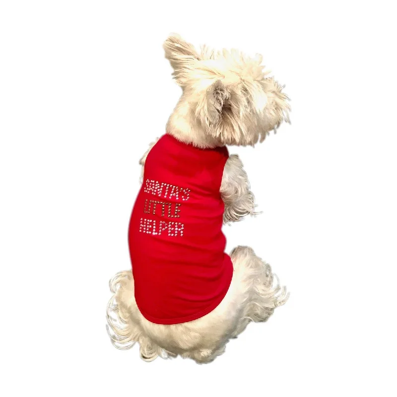 Pet custom clothesSanta's Little Helper Dog Tank Red