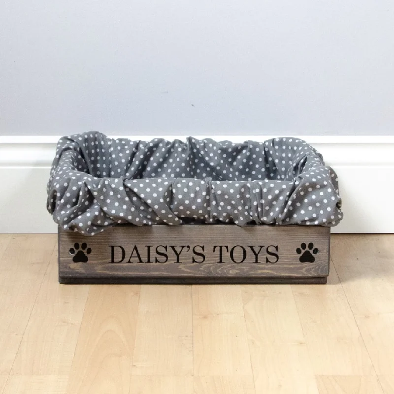 - ​​Pet toys under    yuanPersonalised Grey Wooden Dog Toy Box With Liner
