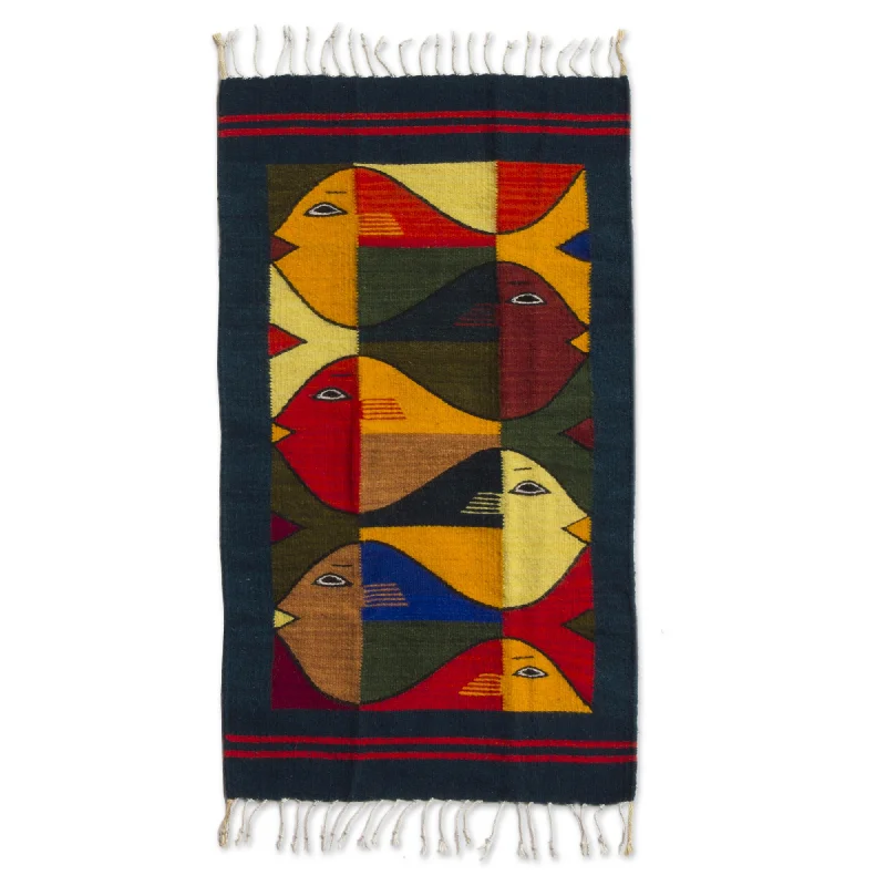 - Deodorizing cat litter tofu litterFish Fiesta Modern Zapotec Wool Rug 2 X 3 Ft Handmade in Mexico