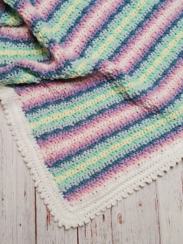  -Anti-scratch sofa protective coverRainbow Stripe Blanket (Crochet)