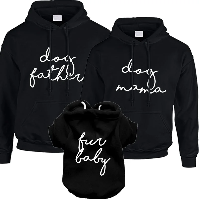 - Pregnant cat delivery room warming boxDog Father, Mama & Fur Baby Dog Script Matching Black Hoodies - Pregnant cat delivery room warming boxDog Father, Mama & Fur Baby Dog Script Matching Black Hoodies