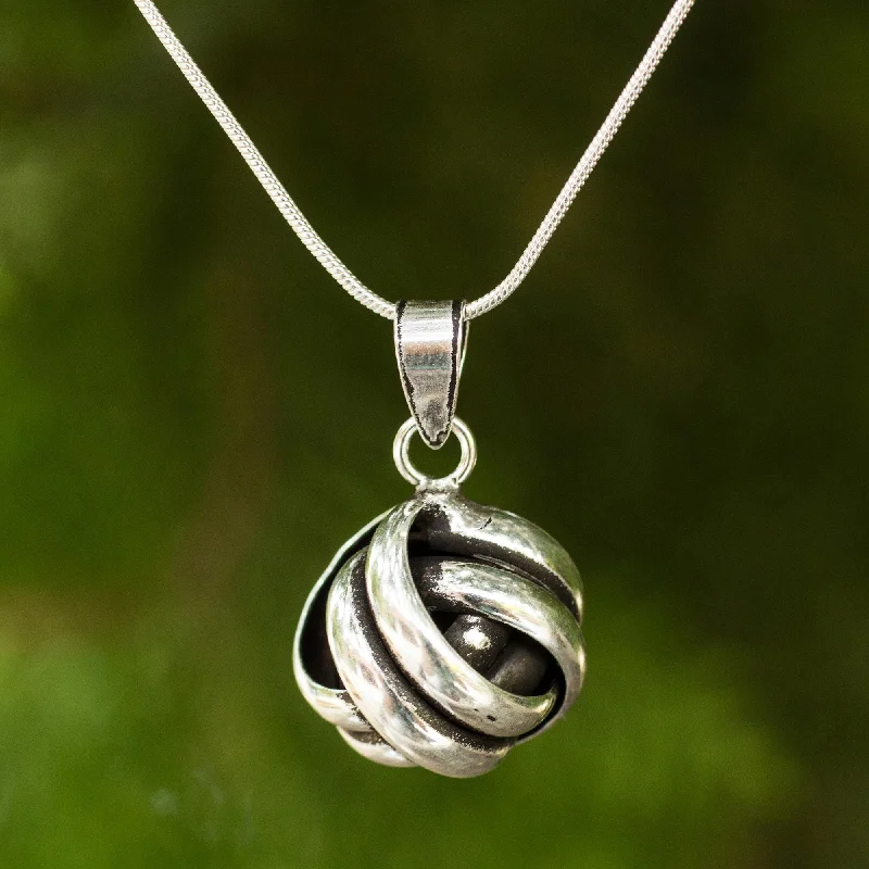 - Pet fence foldable indoorDouble Love Knot Artisan Crafted Silver Pendant Necklace