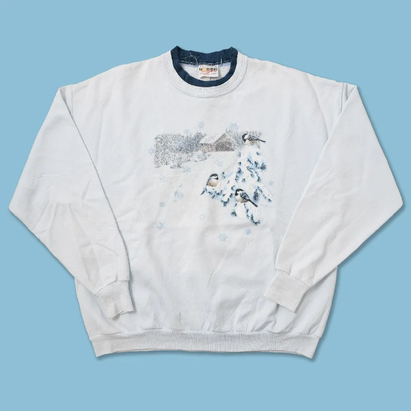 ---Vintage Winter Morning Sun Sweater XLarge