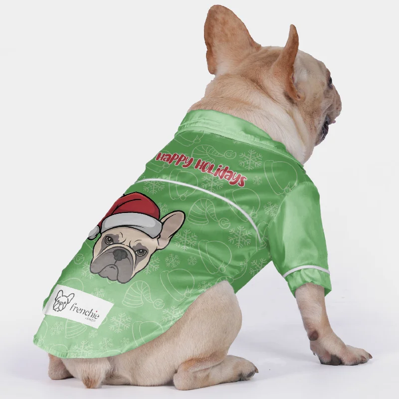 - Foldable and portable cat bagHappy Holidays - Pajamas for French bulldog