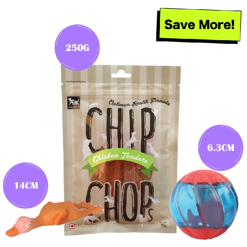 - Winter warm clothes for short-haired dogsChip Chops Chicken Tenders Treats, Trixie Duck Latex Toy and Zeus Squeaker & Glow DUO Ball for Dogs Combo