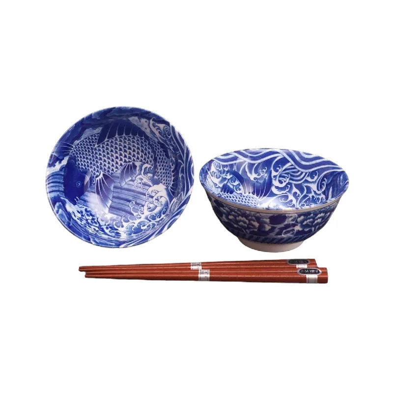 - Solid wood cat climbing frame customizedConcept Japan Aizome Koi Carp Blue Bowl Chopstick Set