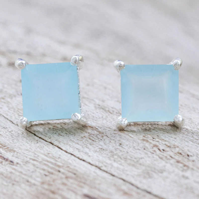 - Postoperative pet anti-licking Elizabethan collarGood Luck Charm in Blue Thai Hand Made Sterling Silver Chalcedony Stud Earrings - Postoperative pet anti-licking Elizabethan collarGood Luck Charm in Blue Thai Hand Made Sterling Silver Chalcedony Stud Earrings