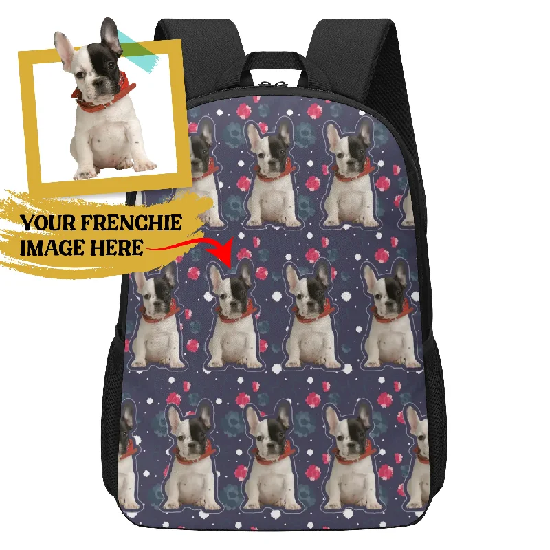 - Natural latex pet mattressCustom 17 Inch School Backpack with Your French Bulldog Image