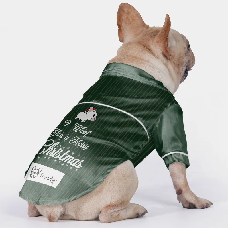 - Automatic induction pet water dispenserI Woof You a Merry Christmas - Pajamas for French bulldog
